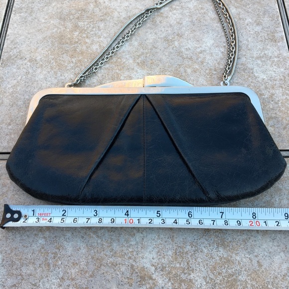 Hobo black clasp chain clutch